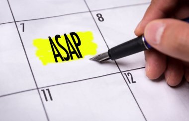 ASAP - As Soon As Possible on a concept image clipart