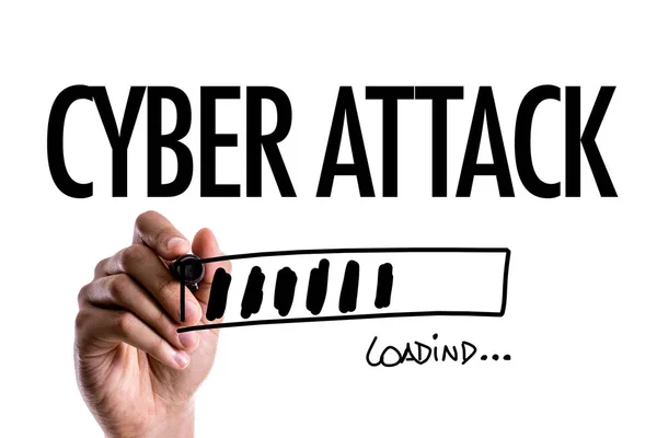 Progress Bar Memuat dengan teks: Cyber Attack — Stok Foto