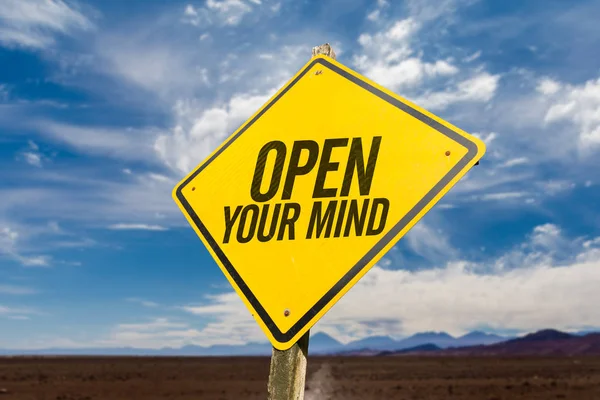 Konzeptbild mit Text: open your mind — Stockfoto