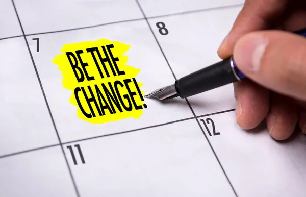 Kalendernotering med texten: vara förändringen — Stockfoto