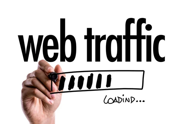 İlerleme çubuğu yükleme metin ile: Web trafiği — Stok fotoğraf