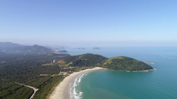 サンパウロ、ブラジルのサンパウロ セバスティアーノ浜の航空写真 — ストック動画