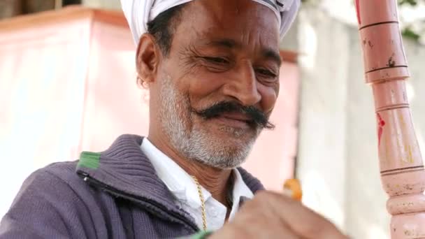 Vendedor de leche en Jaipur, India — Vídeos de Stock