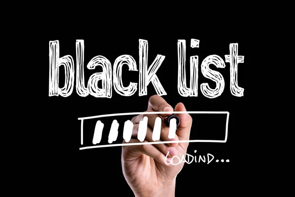 Lista negra em uma imagem de conceito — Fotografia de Stock