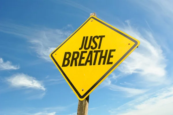 Just Breathe na obraz koncepcja — Zdjęcie stockowe