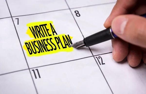 Scrivere un Business Plan su un'immagine concettuale — Foto Stock