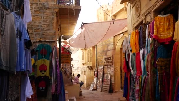 JAISALMER, ÍNDIA - CIRCA NOVEMBRO 2016: Forte Jaisalmer em Rajastão, Índia — Vídeo de Stock