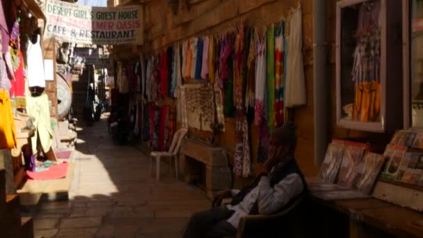 Jaisalmer, Indie - Circa listopad 2016: Jaisalmer fort w Rajasthan, Indie — Wideo stockowe