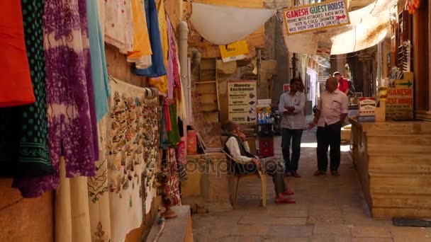 Jaisalmer, indien - ca. november 2016: jaisalmer fort in rajasthan, indien — Stockvideo