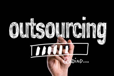 Outsourcing on a concept image clipart