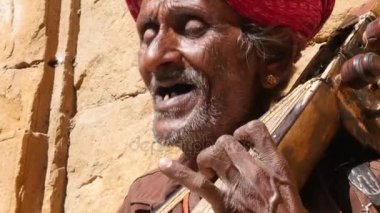 Jaisalmer, Hindistan Tradicional Rajasthani adam portresi