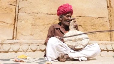 Jaisalmer, Hindistan Tradicional Rajasthani adam portresi
