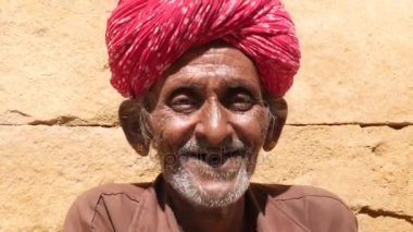 Jaisalmer, Hindistan Tradicional Rajasthani adam portresi
