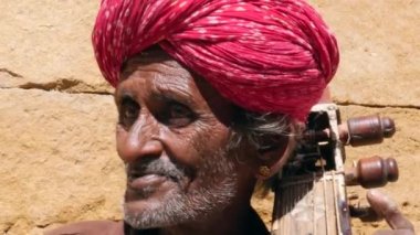 Jaisalmer, Hindistan Tradicional Rajasthani adam portresi