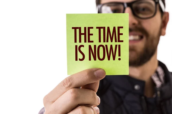 The Time is Now! on a conceptual image — Stock Photo, Image