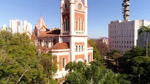 Εναέρια άποψη του Ριμπεϊράο Πρέτο πόλη στο Σάο Πάολο, Βραζιλία — Αρχείο Βίντεο