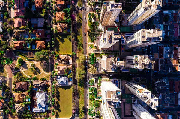 Top Vista de uma cidade por Drone — Fotografia de Stock