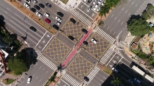 Ansicht der faria lima x juscelino kubitschek avenue in sao paulo, brasilien — Stockvideo