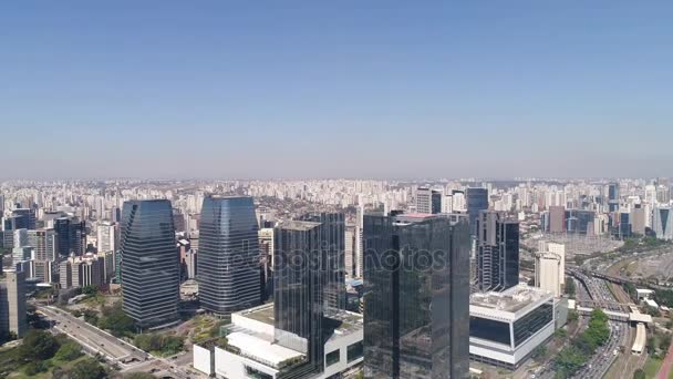 Sao Paulo, Brazílie - 27 srpna 2017: letecký pohled na Sao Paulo, Brazílie — Stock video