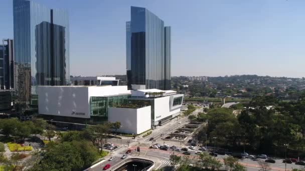 Sao Paulo, Brazílie - 27 srpna 2017: letecký pohled na Sao Paulo, Brazílie — Stock video