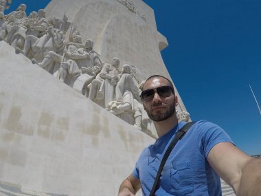 Lizbon, Portekiz bir Selfie alarak genç Gezgin