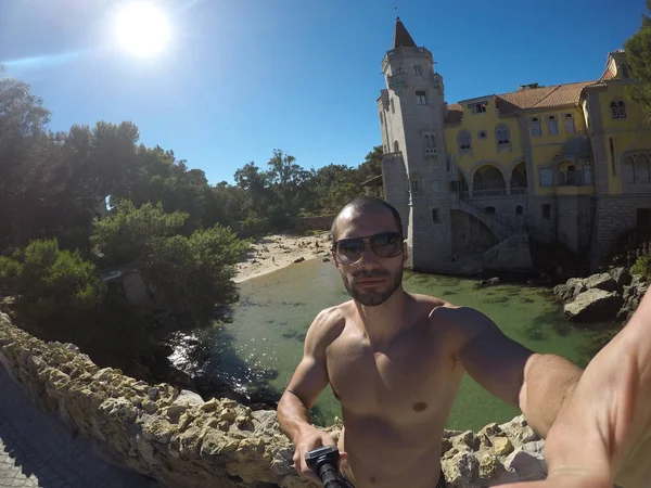 Cascais, 포르투갈에는 Selfie를 복용 하는 사람 — 스톡 사진