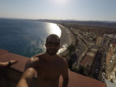 Algarve, Portekiz Beach'de bir adam görünümü