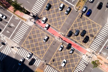 En iyi görünümü Faria Lima x Juscelino Kubitschek avenue, Sao Paulo, Brezilya