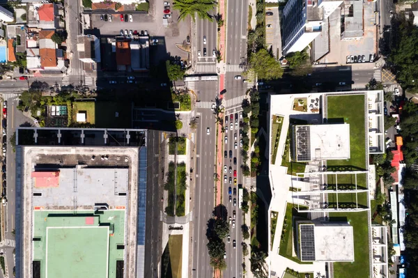 顶视图的法利亚利马大道在巴西圣保罗，巴西 — 图库照片