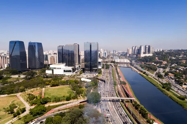 Letecký pohled na Itaim Bibi v Sao Paulo, Brazílie — Stock fotografie