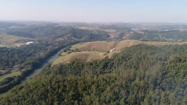 Aeronáutica de um Campo Brasileiro por Drone — Vídeo de Stock