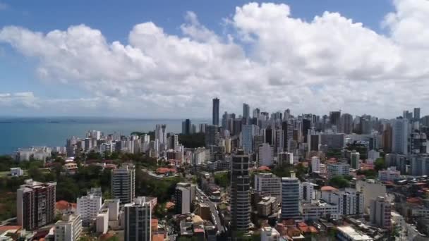 Vista aérea de Salvador Skyline, Bahia, Brasil — Vídeos de Stock