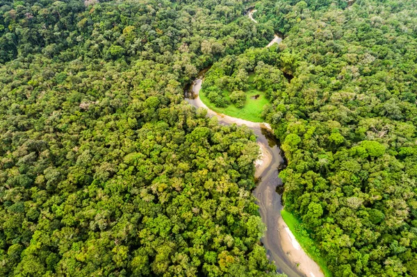 Letecký pohled na Amazonský prales, Jižní Amerika — Stock fotografie