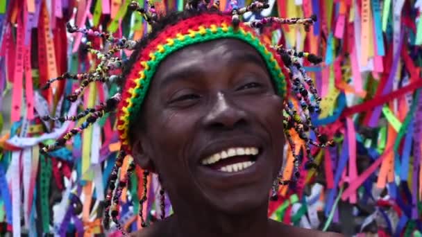 Портрет Бразильський хлопець з Баїя, Сальвадор — стокове відео