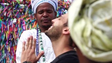 Nimet Salvador'daki, Bahia, Brezilya bir turist Candomble grubu