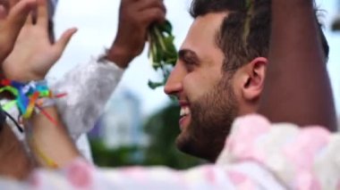 Nimet Salvador'daki, Bahia, Brezilya bir turist Candomble grubu