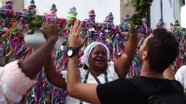 Nimet Salvador'daki, Bahia, Brezilya bir turist Candomble grubu