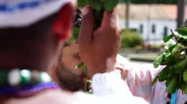 Nimet Salvador'daki, Bahia, Brezilya bir turist Candomble grubu