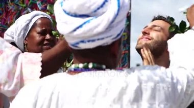 Nimet Salvador'daki, Bahia, Brezilya bir turist Candomble grubu