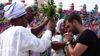 Nimet Salvador'daki, Bahia, Brezilya bir turist Candomble grubu
