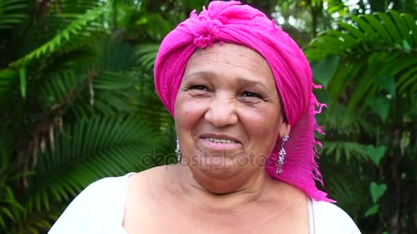 Portrait of Brazilian Woman Smiling — Stock Video