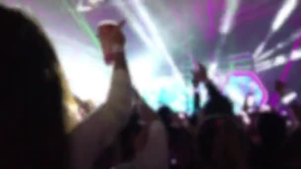 ぼやけ群衆コンサート ショー — ストック動画