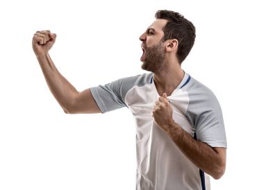 İngilizce fan beyaz arka plan üzerinde kutluyor