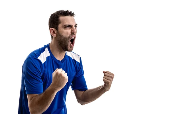 Fan Celebrating White Background — Stock Photo, Image