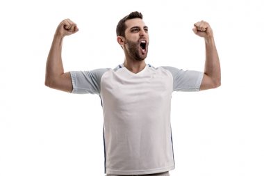 İngilizce fan beyaz arka plan üzerinde kutluyor