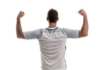 İngilizce fan beyaz arka plan üzerinde kutluyor