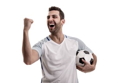 İngilizce fan beyaz arka plan üzerinde kutluyor