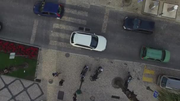 Top View Street Drone — Stock Video