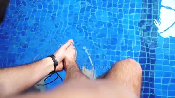 Arra Készül Hogy Kezdődik Úszás Faj Úszó — Stock videók