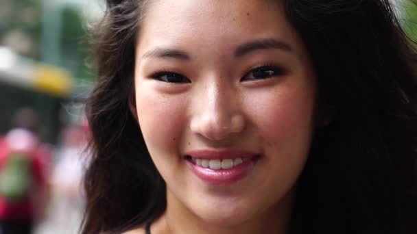 Retrato Menina Asiática Jovem — Vídeo de Stock